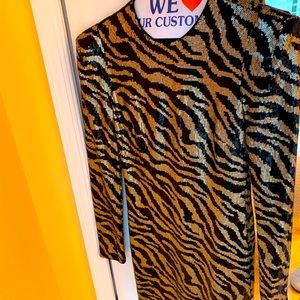 AQUA sequin leopard mini dress size Medium